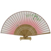 梦忆莲黑色旗袍折扇复古风日式 汉服舞蹈手持丝绸中国风工艺竹折扇