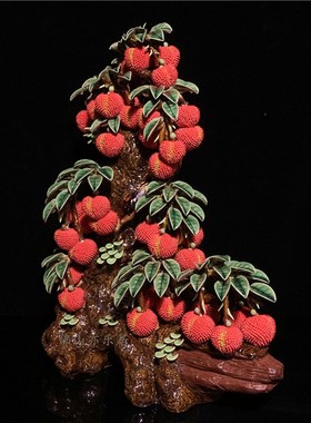 石湾公仔陶瓷满堂红摆件玄关客厅电视柜荔枝装饰品乔迁新居送礼品