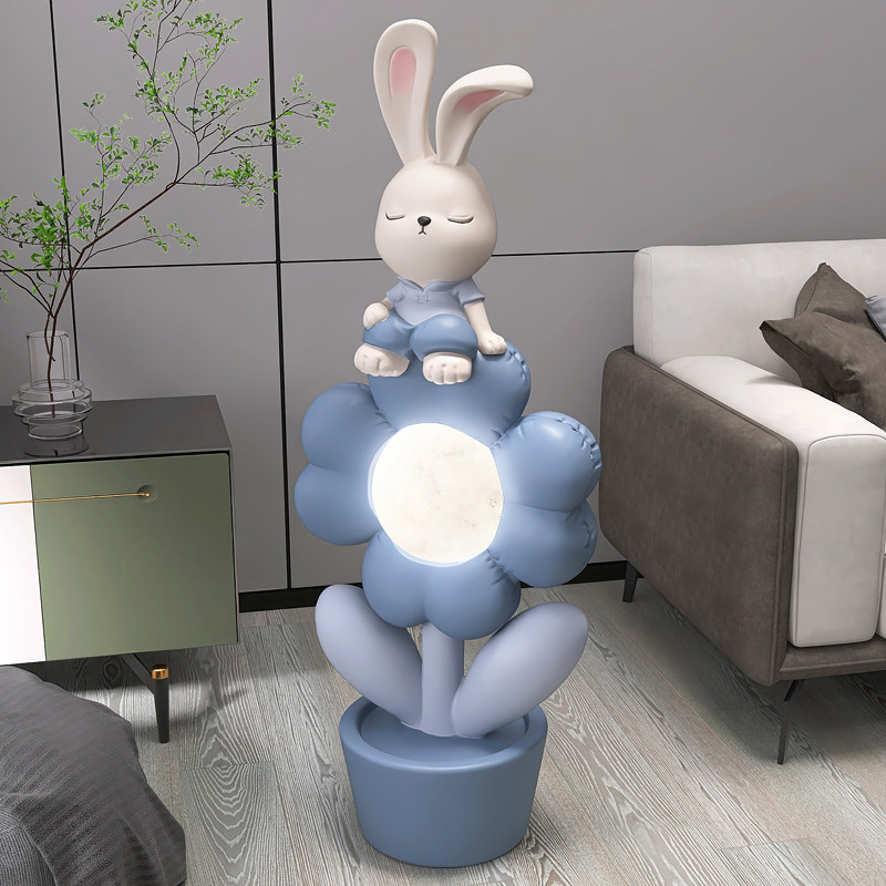 有钱花卡通兔子客厅大型落地摆件家居饰品电视柜沙发旁灯乔迁礼物,家居饰品,落地摆件,淘宝优惠券,粉丝福利购,淘宝优惠卷