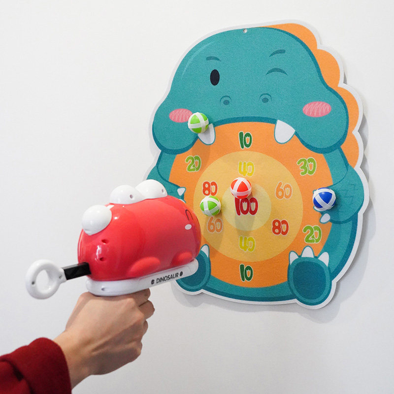 恐龙球球枪标靶弹射粘粘球接亲游戏道具堵门伴郎堵门玩具婚礼婚庆