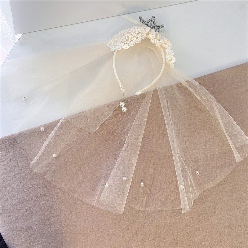女童生日帽礼服头纱女宝宝周岁公主发簪一岁婴儿皇冠头饰婚纱发饰