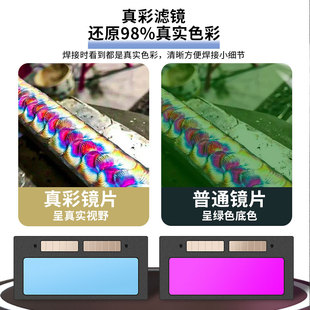 自动变光电焊帽子防护罩电焊工专用面罩全脸轻便烧氩弧焊接头戴式