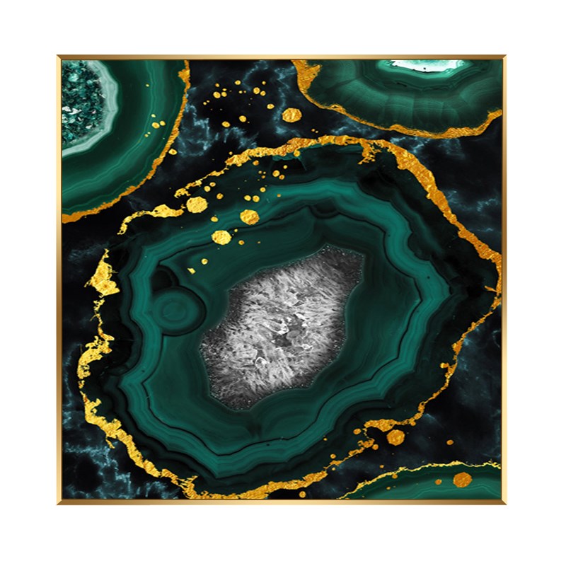 镶钻晶瓷画晶钻水晶轻奢客厅正方形玄关装饰画餐厅挂画3d立体浮雕图片