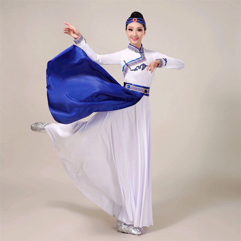 新款艺考蒙古演出服女装鸿雁舞蹈服装蒙古族大摆裙少数民族表演服