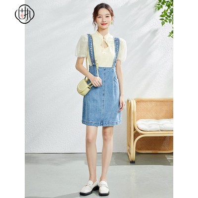 固执夏季新款复古立领镂空蕾丝拼接泡泡短袖T恤50832TX08224