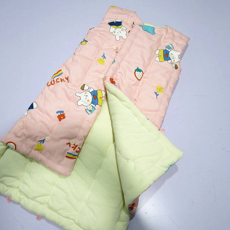 儿童睡袋防踢被纯棉花中大童长版棉花睡袍秋冬手工宝宝春秋家居服