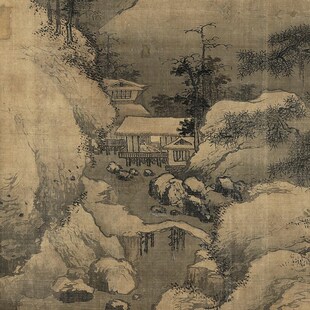 北宋郭熙雪景山水图古代山水画卷轴国画字画名画复制品仿古画挂画