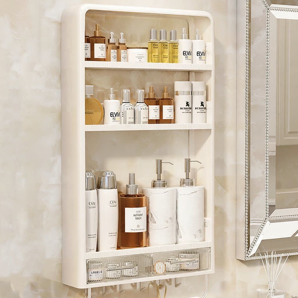 卫生间置物架免打孔卫浴壁挂小壁柜厕所浴室洗漱台墙上收纳储物架