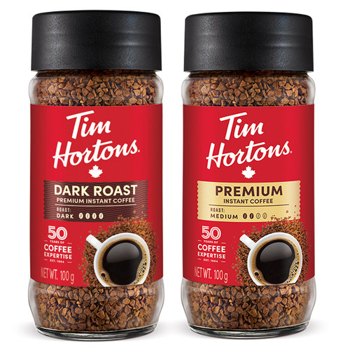 加拿大Tim Hortons提姆中度/重度烘焙金牌速溶黑咖啡国民咖啡100g