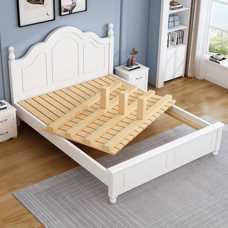 实木床现代简约1.8米欧式主卧双人床出租房用1.5米工厂直销单人床