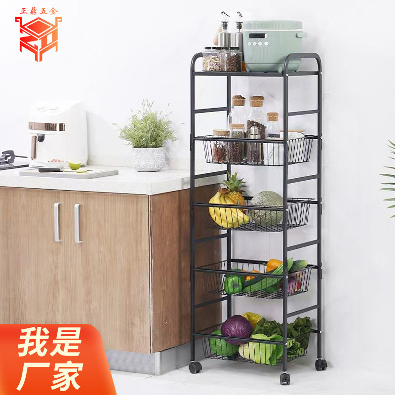 黑色五层可移动收纳推车