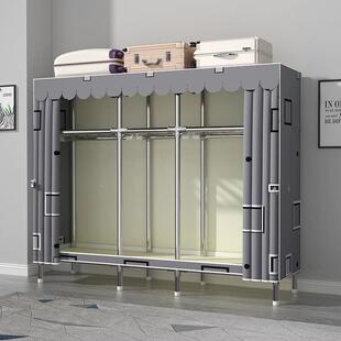 用布衣柜家用卧无品牌/室组加装固收家纳柜钢管粗加衣橱挂衣柜其