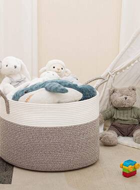 酒店布草织脏编衣服收纳筐棉绳家用号收纳脏衣篓YPQ大可折篮叠脏