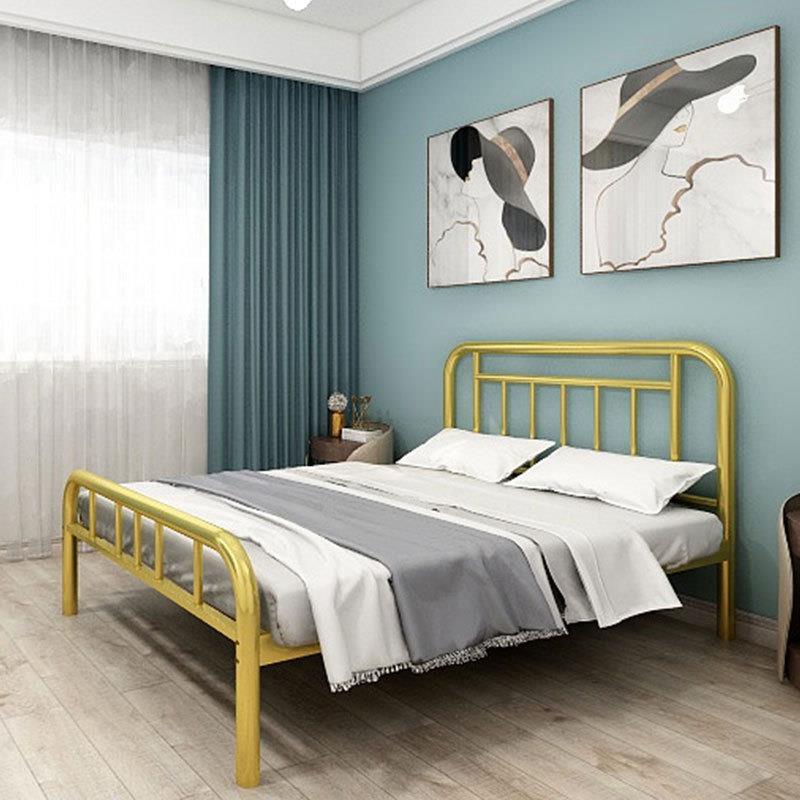 18米锈钢双人床床床架铁艺/钢.木床不锈不钢加厚欧式钢艺双TVB人