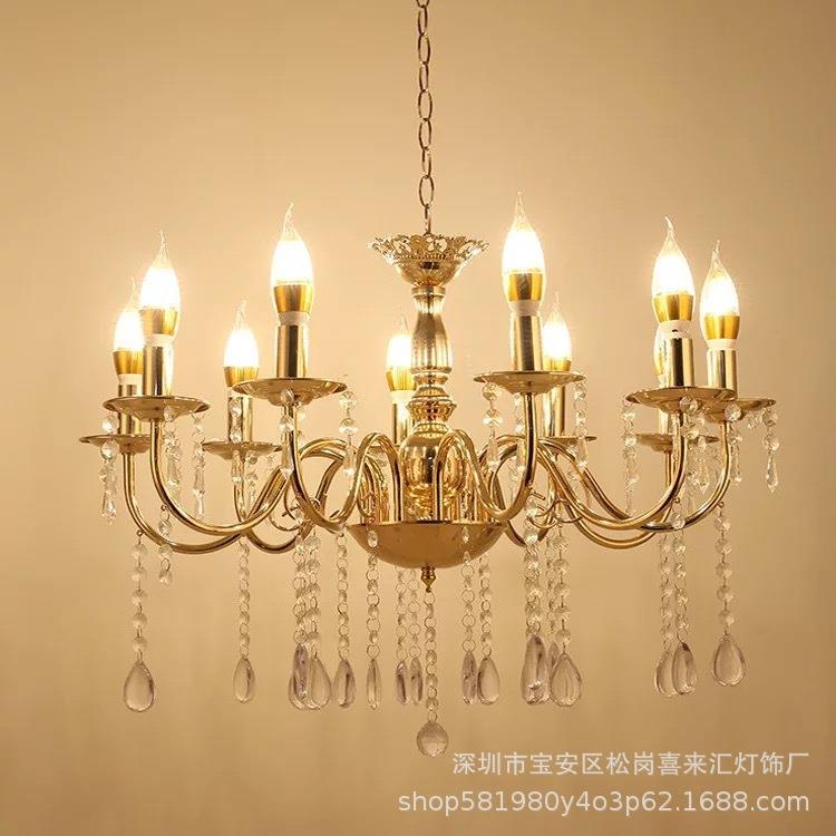 2018新款婚礼艺电铁艺吊灯镀铁水晶吊仪式亭装饰路具引婚庆道用灯