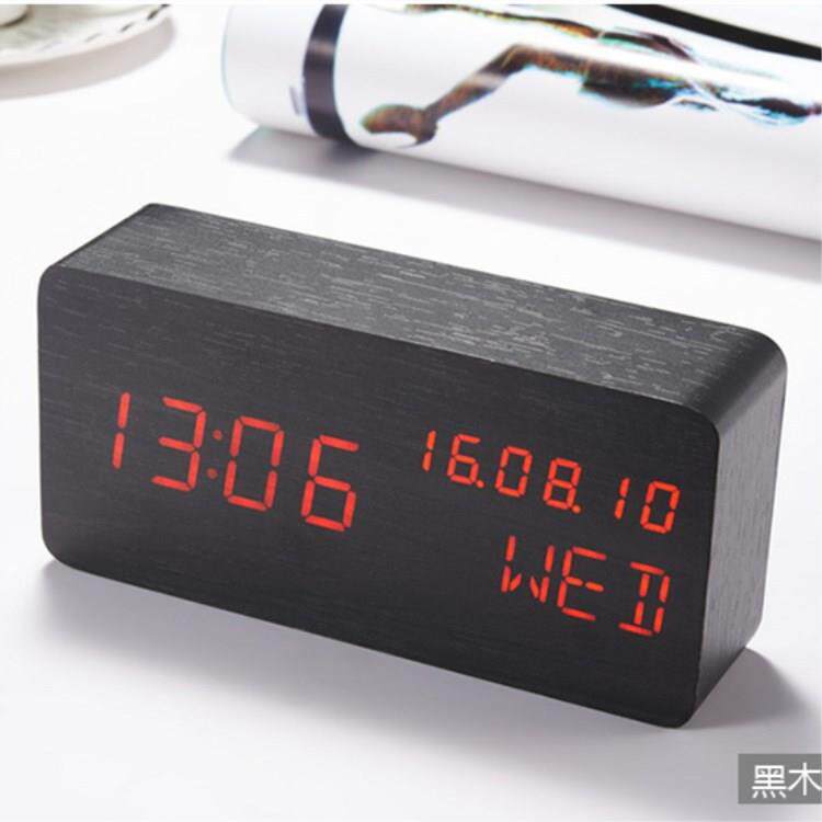 直供钟数显led静子音夜光床头木头长方形声客厅桌AUB面电控闹钟时