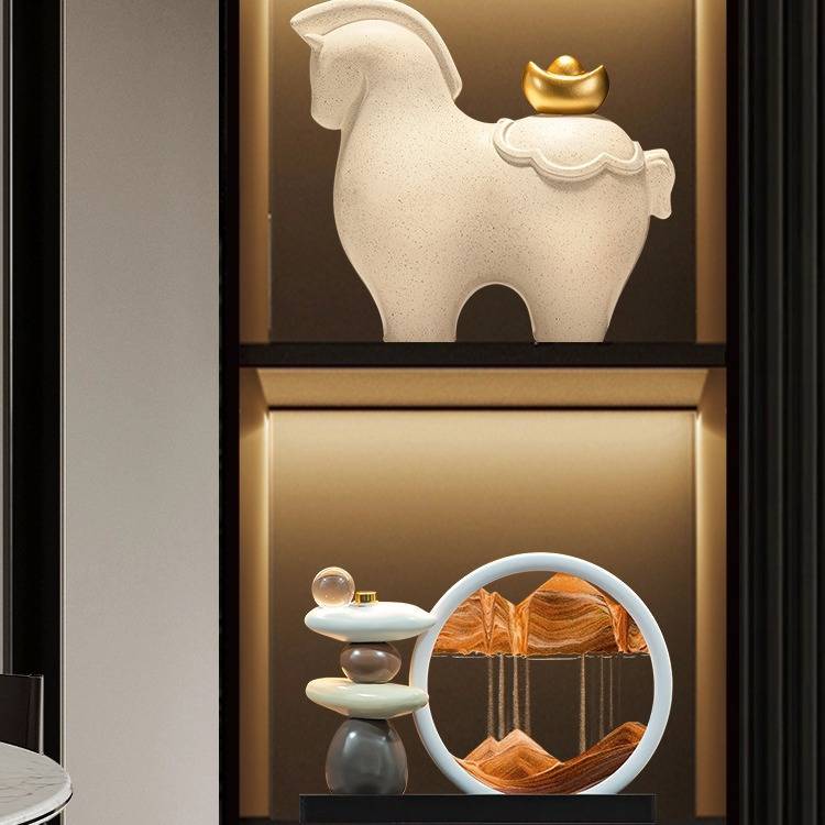 流沙画摆件客厅电视柜酒柜玄关轻奢装饰品办雯沃图片