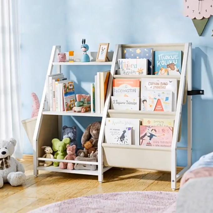 白色儿童书具置物架宝架宝纳儿童绘本玩收架客厅131书柜卧室多层