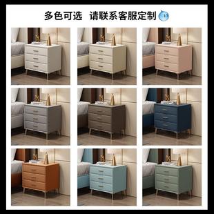 实木岩板储物柜小型床边收 网红轻纳奢床头柜简现代用约卧室K12S