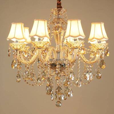 欧式客厅晶吊灯简约现代卧室厅吊灯家水居酒餐店墅HQ9119-6复式别