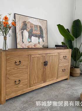 柜中式老榆木23805电视实木影老门板物柜家居客厅装饰视柜落储地