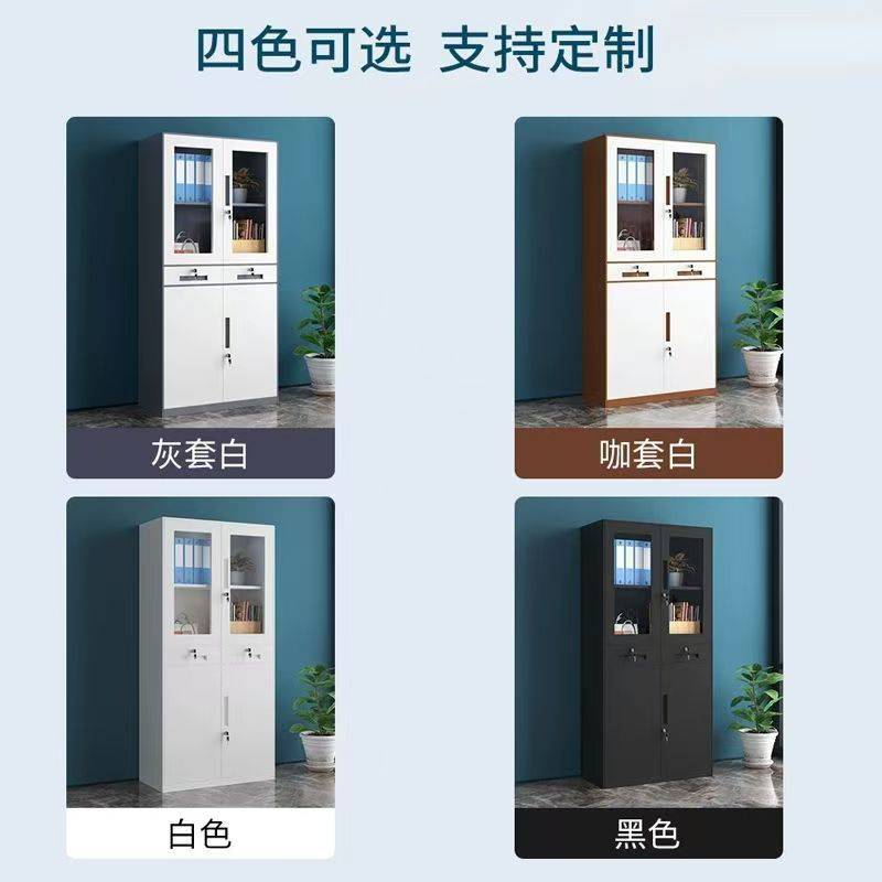 套色办公文件柜铁皮档案柜资料柜储物柜财务凭证柜带锁拆装钢制柜