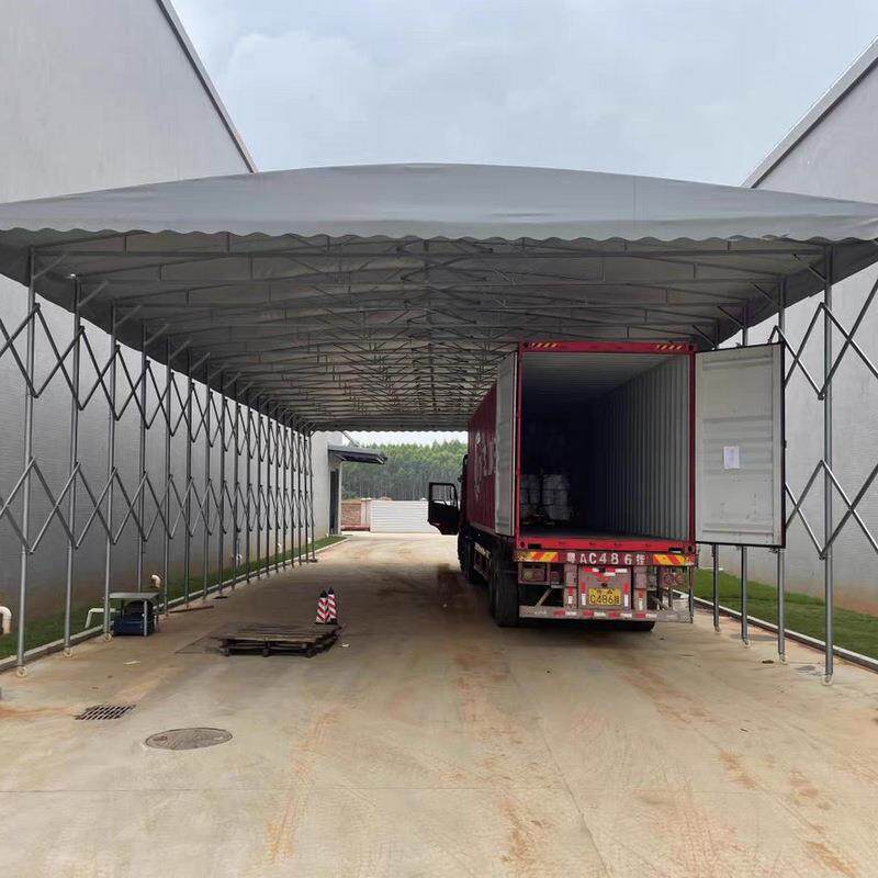 电动棚移伸Q235动推拉棚活户动厂房过道物流顶棚外篮球场雨收缩遮