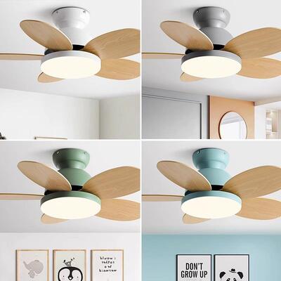 儿童扇房卧室吸顶风扇灯餐厅客厅321家用扇灯代简约带电吊现风吊