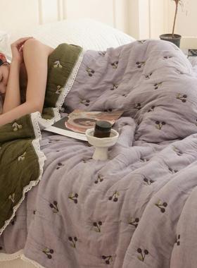 十层芯纯棉24892被纤纱布毛巾大豆维被子春秋被冬被加厚棉纱