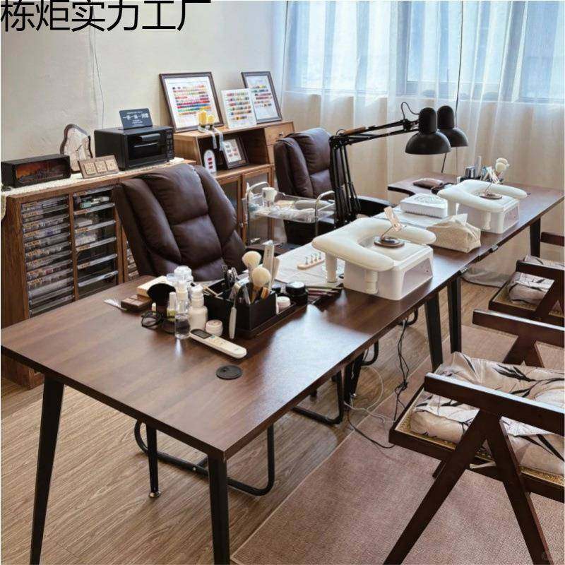 94920款25转角2美甲桌205新美甲店桌型椅套装复古L拐角工作台学习,商业/办公家具,美甲台,淘宝优惠券,粉丝福利购,淘宝优惠卷