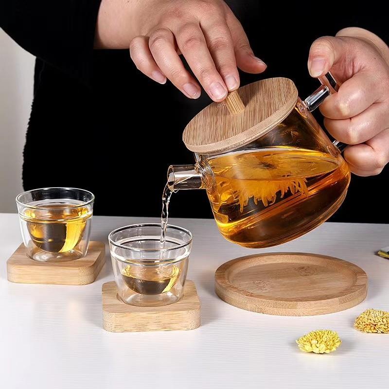 硅竹艺硼玻高璃美茶具三件PFO套茶壶茶器学