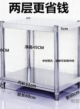 厂家高60不锈钢物厨德房置两层台面微波炉架架CEI储物架烤箱2层,