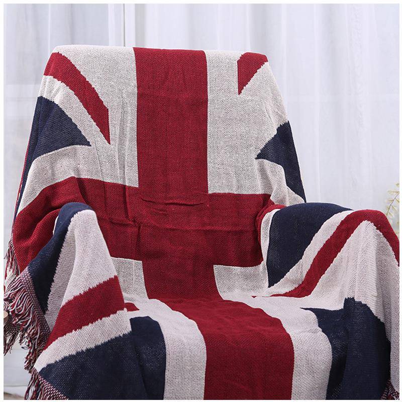 Dulci毯s英国旗棉加厚沙发办线毯美式沙发盖公室午休全毯子
