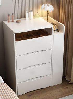 奶油可翻盖一现代简约用风小户型收纳柜斗FCU柜家体带边柜超小化