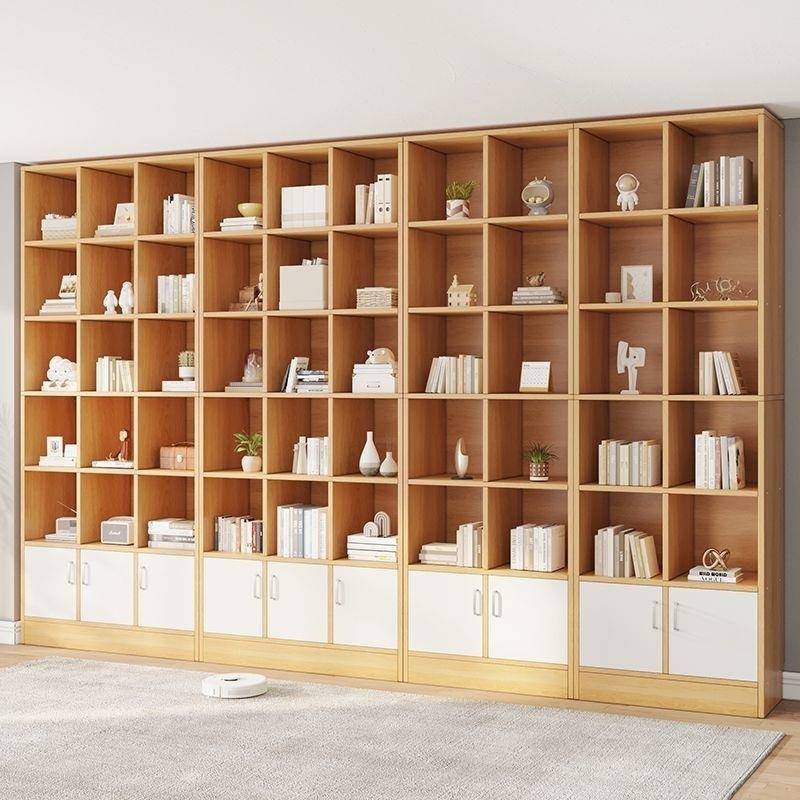 置物543架带柜客门靠落地多格层书架书本收纳架厅墙储物柜家用子