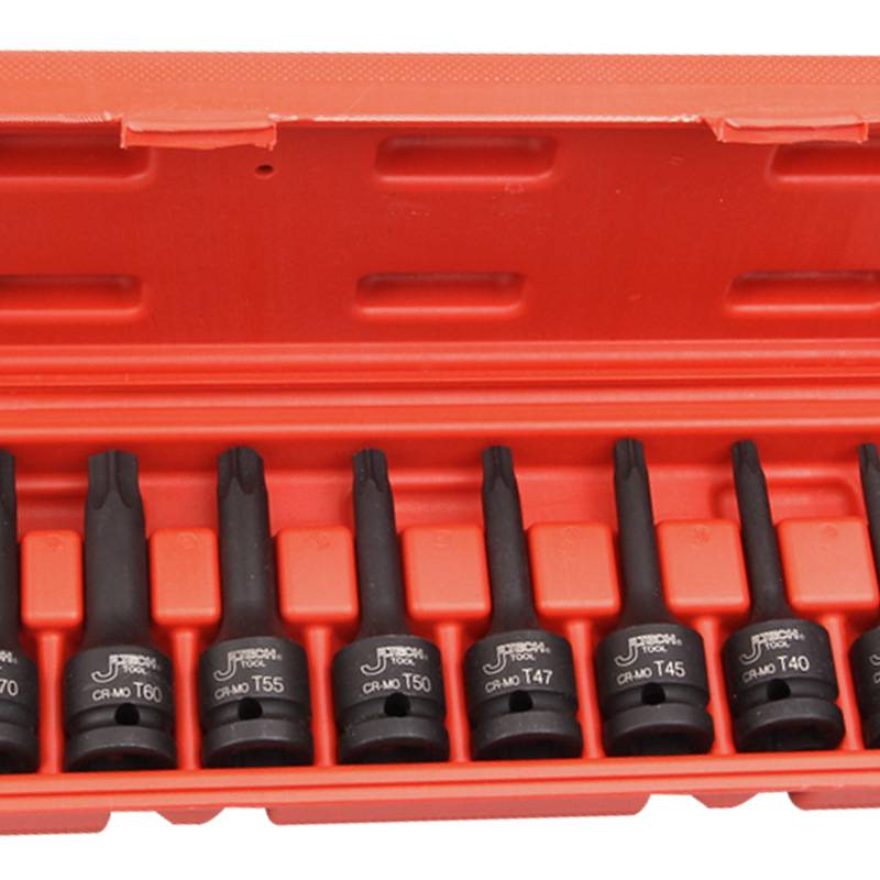 捷科FK1/2-T8S套筒风动梅花旋具长套筒1/2英寸铬钼钢8件套