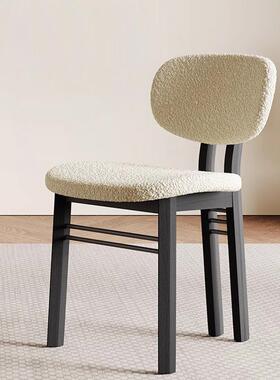 法式奶油风色家餐桌实MZL-L265椅白2025新款椅子用客厅网红设计师