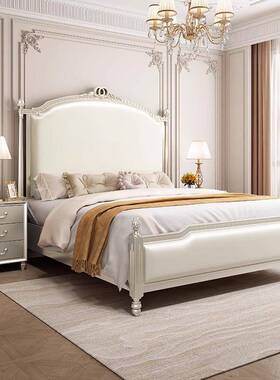 式木NAW床主美卧1现.8米双人床代简约气实压储物婚床家用软靠实木