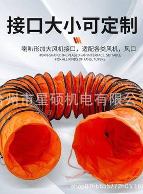 机风管风P缩23460VC伸管阻燃排通风软管通风管风机油烟排烟加厚阻