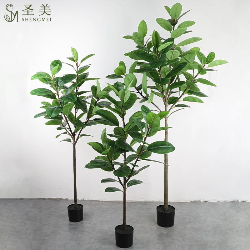 仿SM-4123/真直杆橡皮树琴叶盆景家居客厅装仿真绿植榕落地摆件家