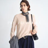 PRE PREWORKS艺术感镂空肌理感100%羊毛圆领休闲套头衫
