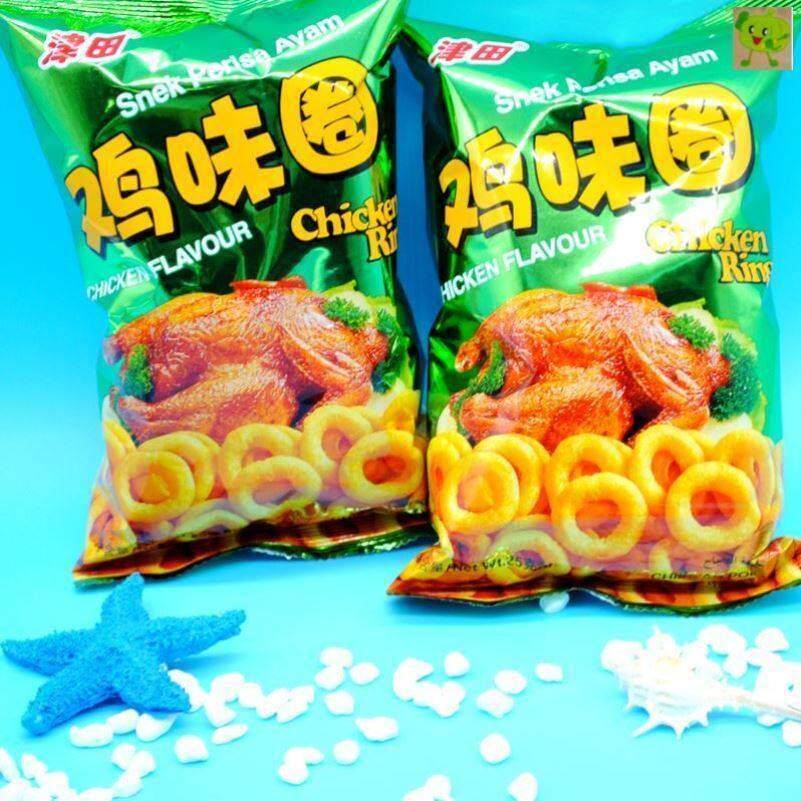 8090后怀旧零食休闲 膨化食品儿时味道回忆津田鸡味圈60g*10袋包