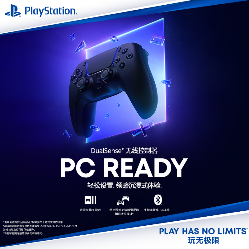 索尼（SONY）PS5 PlayStation5 DualSense无线控制器 游戏手柄 PC READY 附带USB线