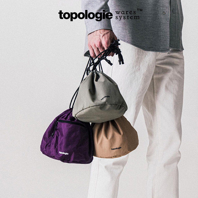 Topologie双面抽绳水桶包 男女休闲手提单肩包新款背包通勤斜挎包