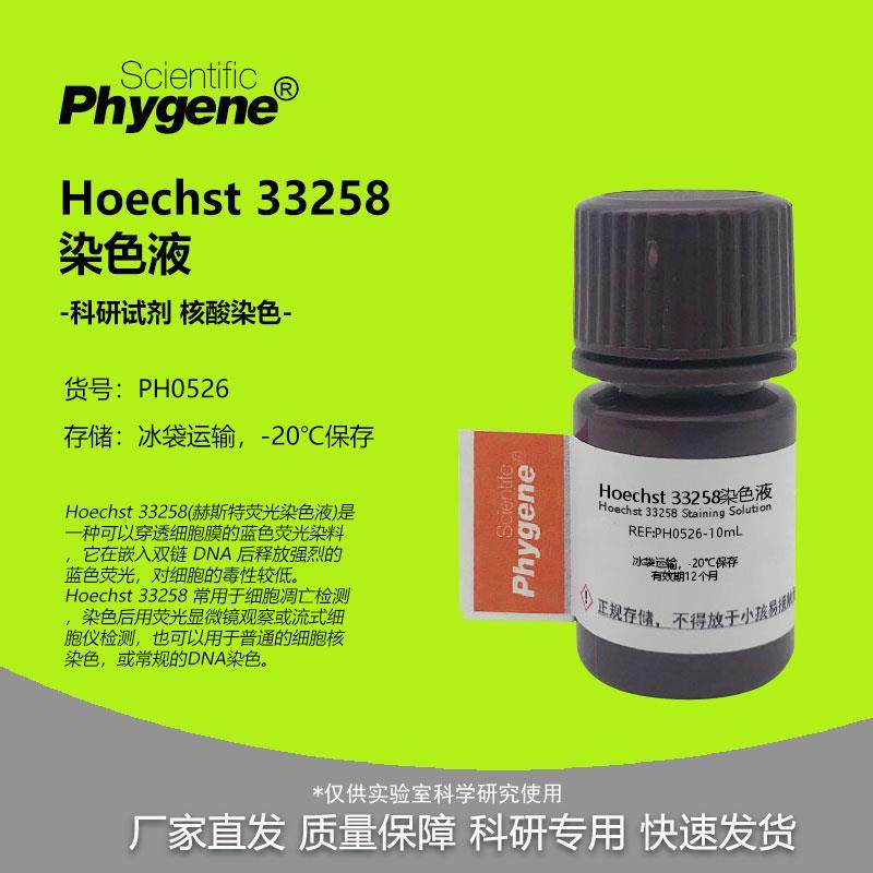 Hoechst 33258染色液 赫斯特荧光细胞核DNA染色液 细胞凋亡检测