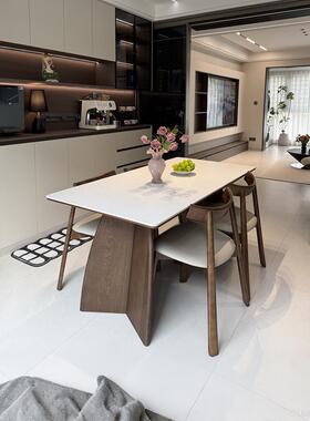 auguste奥古斯特 玛奇朵餐桌家用小户型意式极简纯白岩板实木餐桌