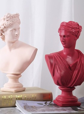 办公室书房艺术人物m现代高级轻奢仿石膏雕像大卫雕塑头像人像摆