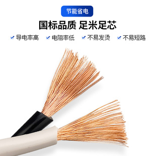 带插头家用电线软线二芯双绞线1.5 2.5 4平方消防花线灯座电源线