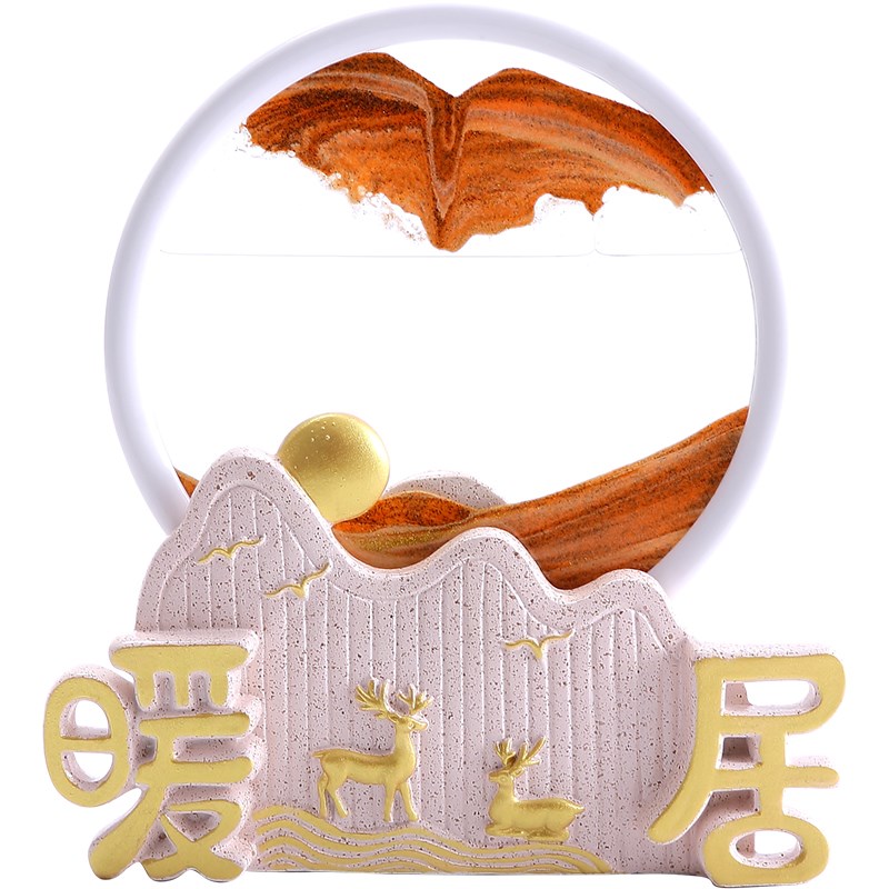 创意流沙画摆件鹿三件套电视柜酒柜乔迁新居结婚礼物新中式装饰品