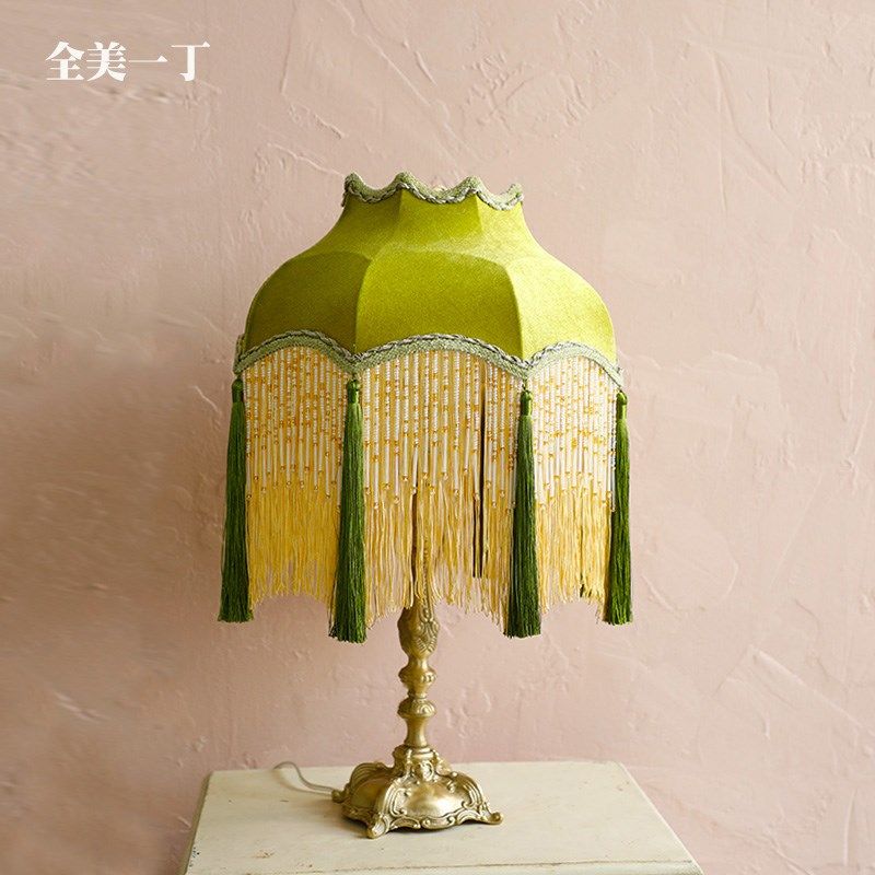 全美一丁 米珠流苏vintage复古台灯法式美式客厅卧室书房床头灯,家装灯饰光源,装饰台灯,淘宝优惠券,粉丝福利购,淘宝优惠卷